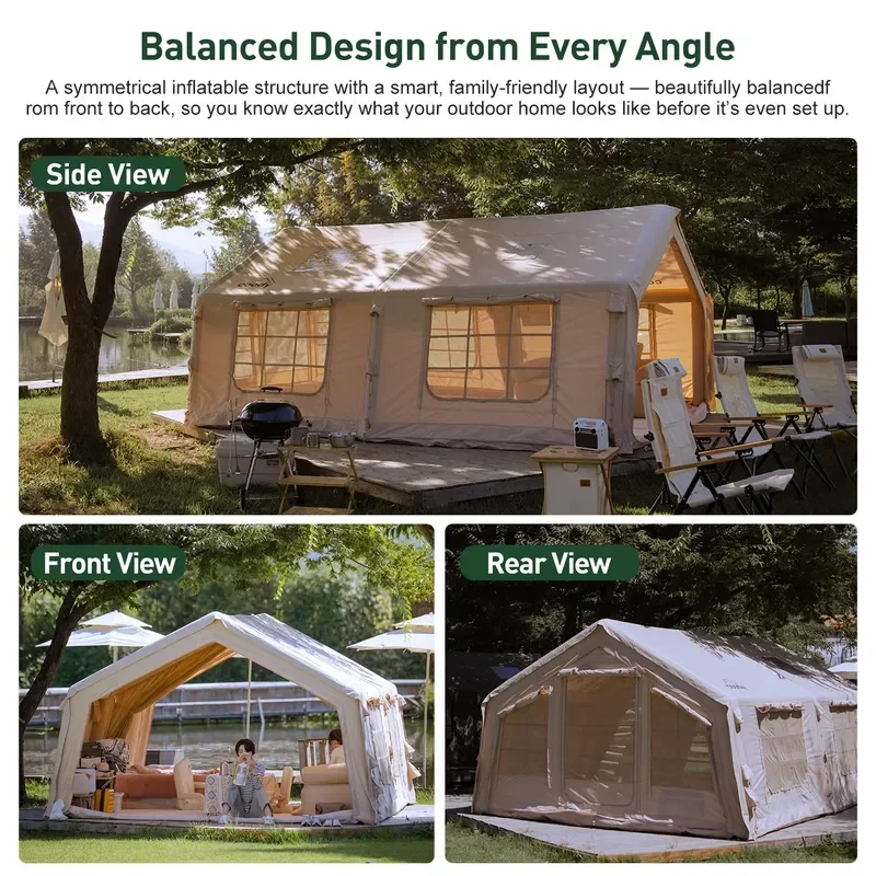 Фото Надувная палатка Coody Familia 17.2 Air Tent - бежевая, для семейного отдыха на природе, для кемпинга №4