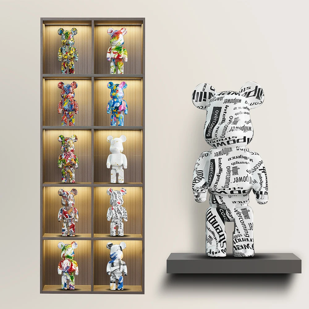 

Nodic Bookshelf Ideas Art Ornaments for Desk Deco Sculptures Room Decor Modern Home Decoration Bearbrick Decorative Figurines