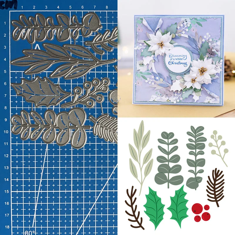 

Lucky Goddess Metal Cutting Dies Winter Foliage Diy Scrapbooking Photo Album Decorative Embossing Paper Card Crafts
