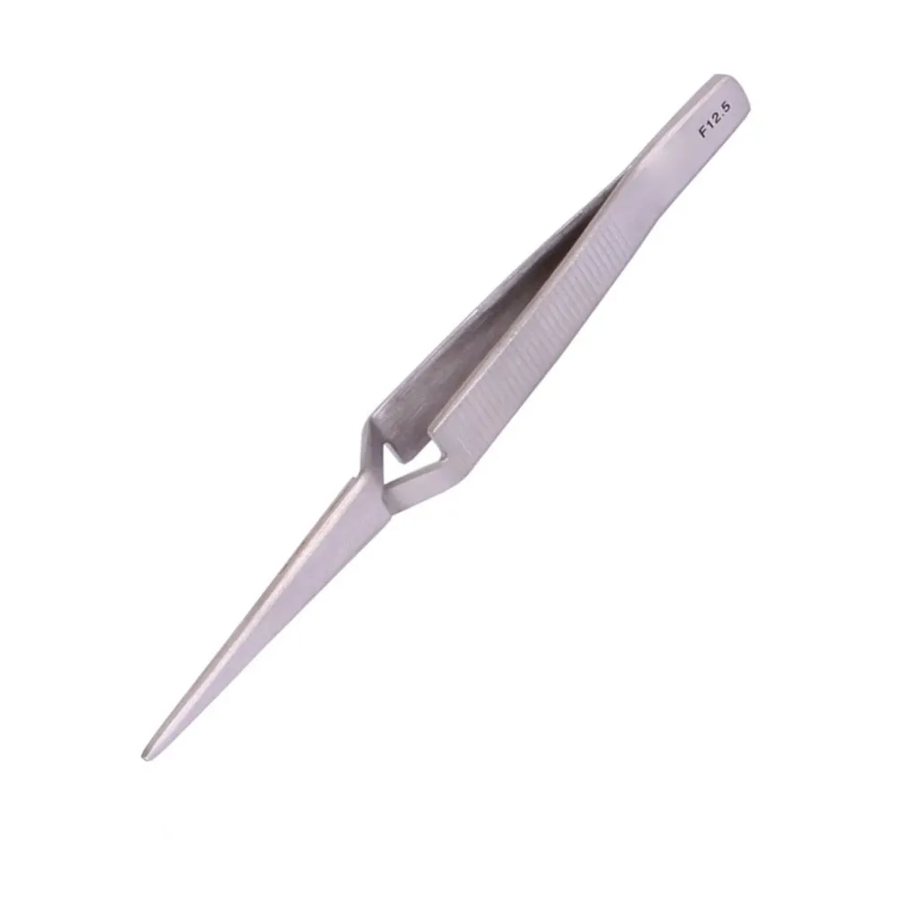 

121mm Length Silver Stainless Steel Precison Cross Lock Tweezers Reverse Clip Tweezers For Picking Precision Parts Hand Tools
