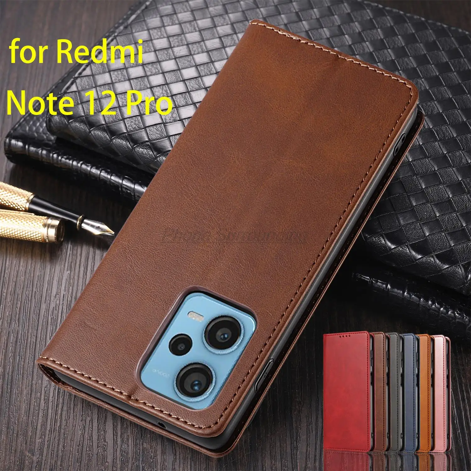 

Leather Case for Xiaomi Redmi Note 12 Pro 5G Global Card Holder Holster Magnetic Attraction Cover Wallet Flip Case Fundas Coque