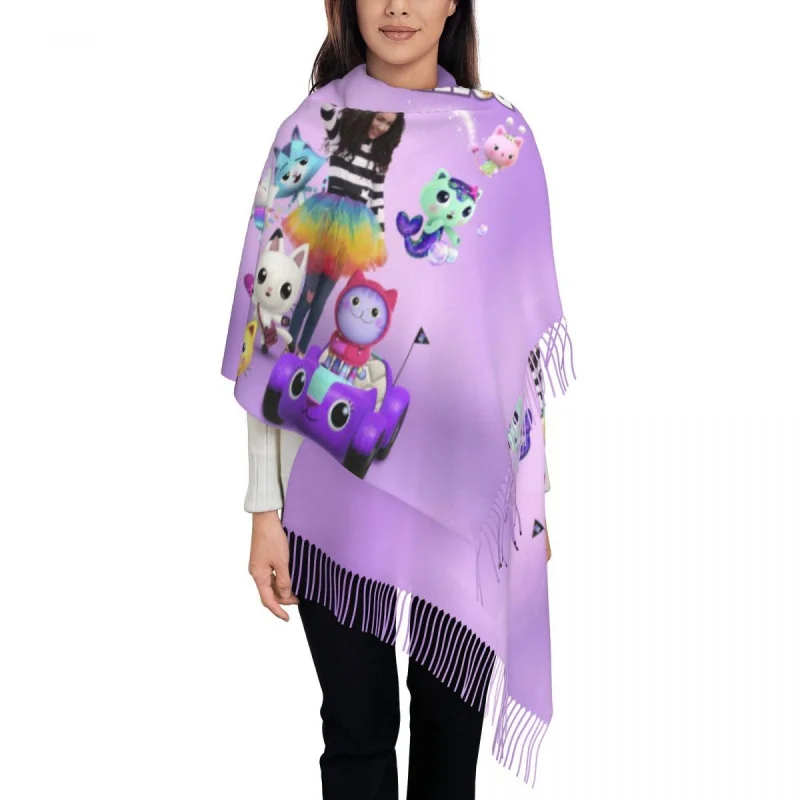 

Fashion Gabby Dollhouse Tassel Scarf Women Winter Warm Shawl Wrap Ladies Mermaid Cat Catrat Scarves