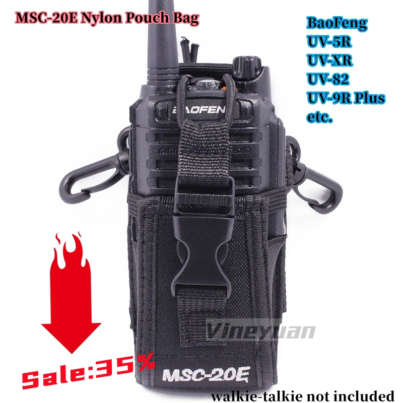 MSC-20E Big Nylon Pouch Bag Carry Case for BaoFeng UV-5R UV-82 UV-XR UV-9R Plus YAESU TYT WOUXUN Mototrola Walkie Talkie Radio