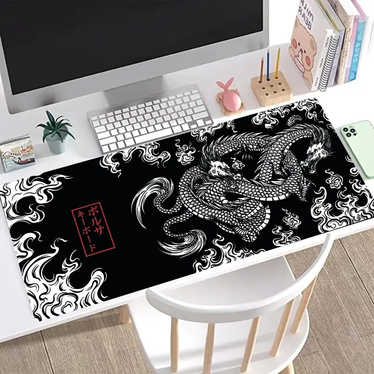 1 Шт. Игровой Коврик Для Мыши С Рисунком Дракона Большой Клавиатуры 31 5x11 8 Дюйма