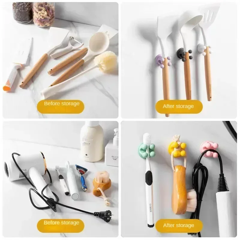 Силиконовый Бесследный Офисный Крючок Без Гвоздей Настенный Кухонный Клейкий