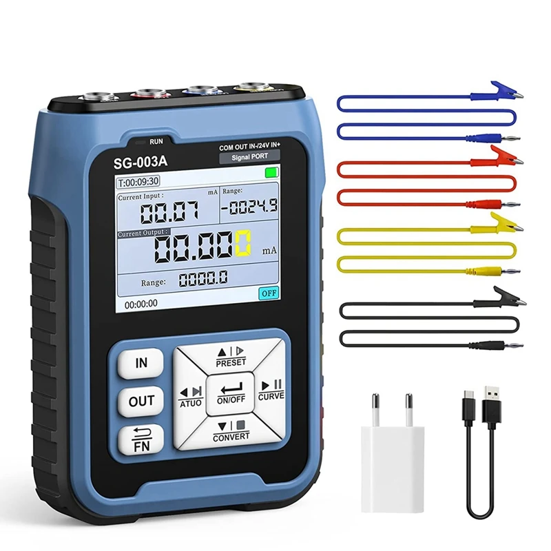

SG-003A Signal Generator 4-20MA Adjustable Analog Current Voltage Generator Simulator With Real-Time Curve EU Plug