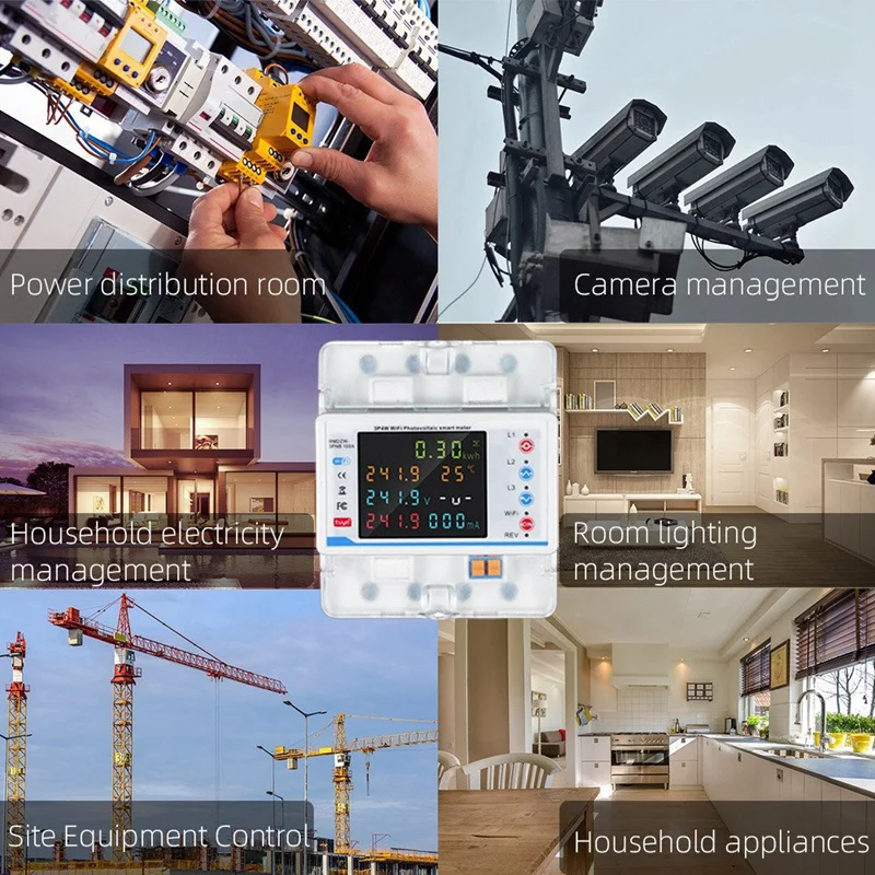 Tuya Wifi Intelligent Circuit Breaker Automatic Reclosure Protector 3P4W Power Meter Three Phase Switch Timing