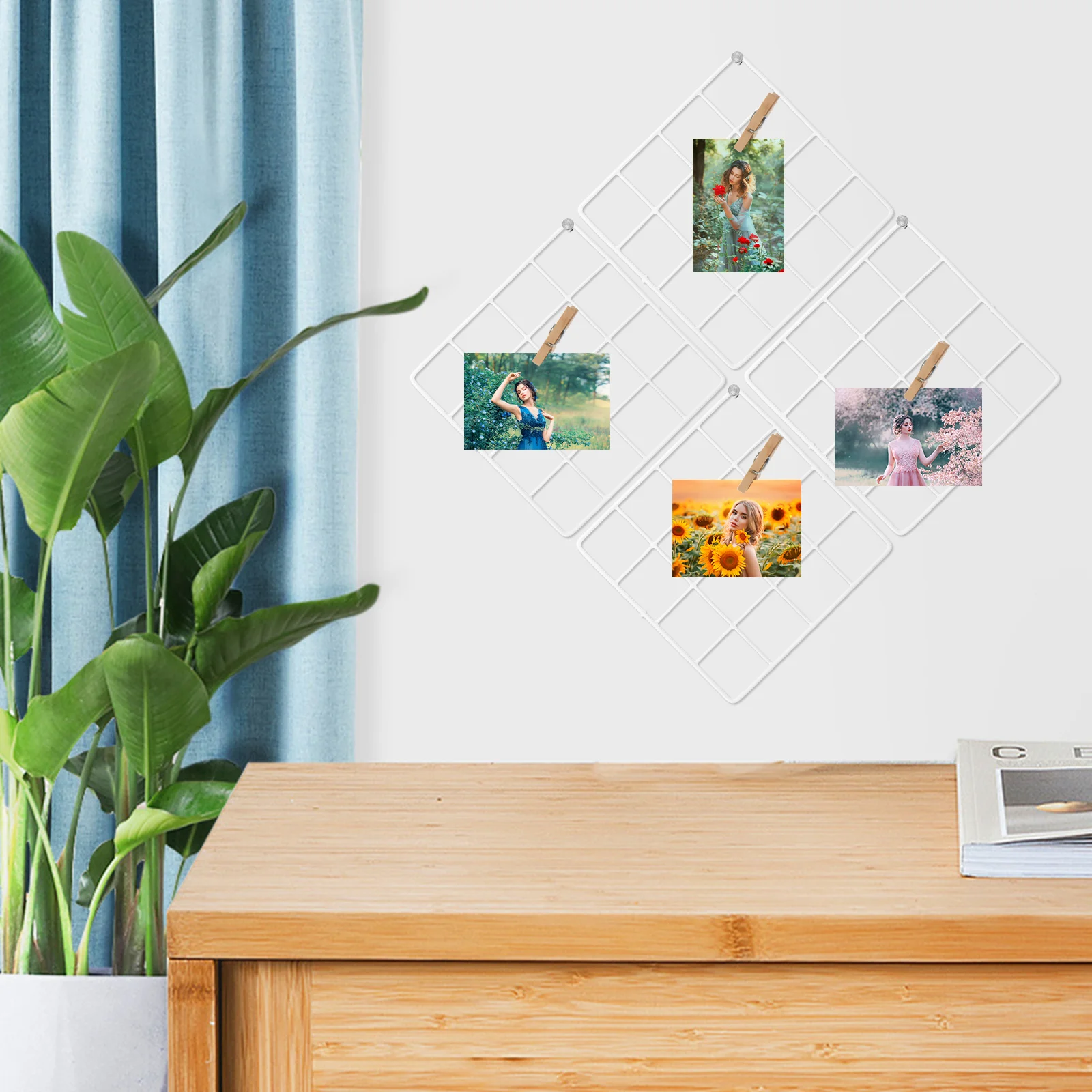 4-шт настенная полка для фотосетки фоторамка металлическая панель аксессуары