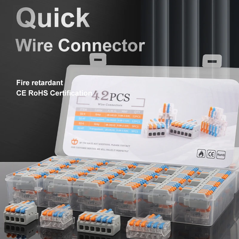 Fast Wire Connectors SPL Universal Cable Wiring Connector Push-in Conductor Terminal Block For Home Electric Power Connection |