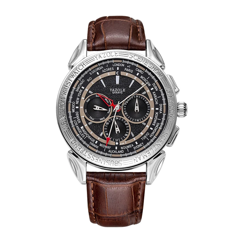 

Hot Sale Men Sport Watch Multifunction Leather Strap Aolly Case Fashion Watches Casual Business Analog Quartz Wrist watch
