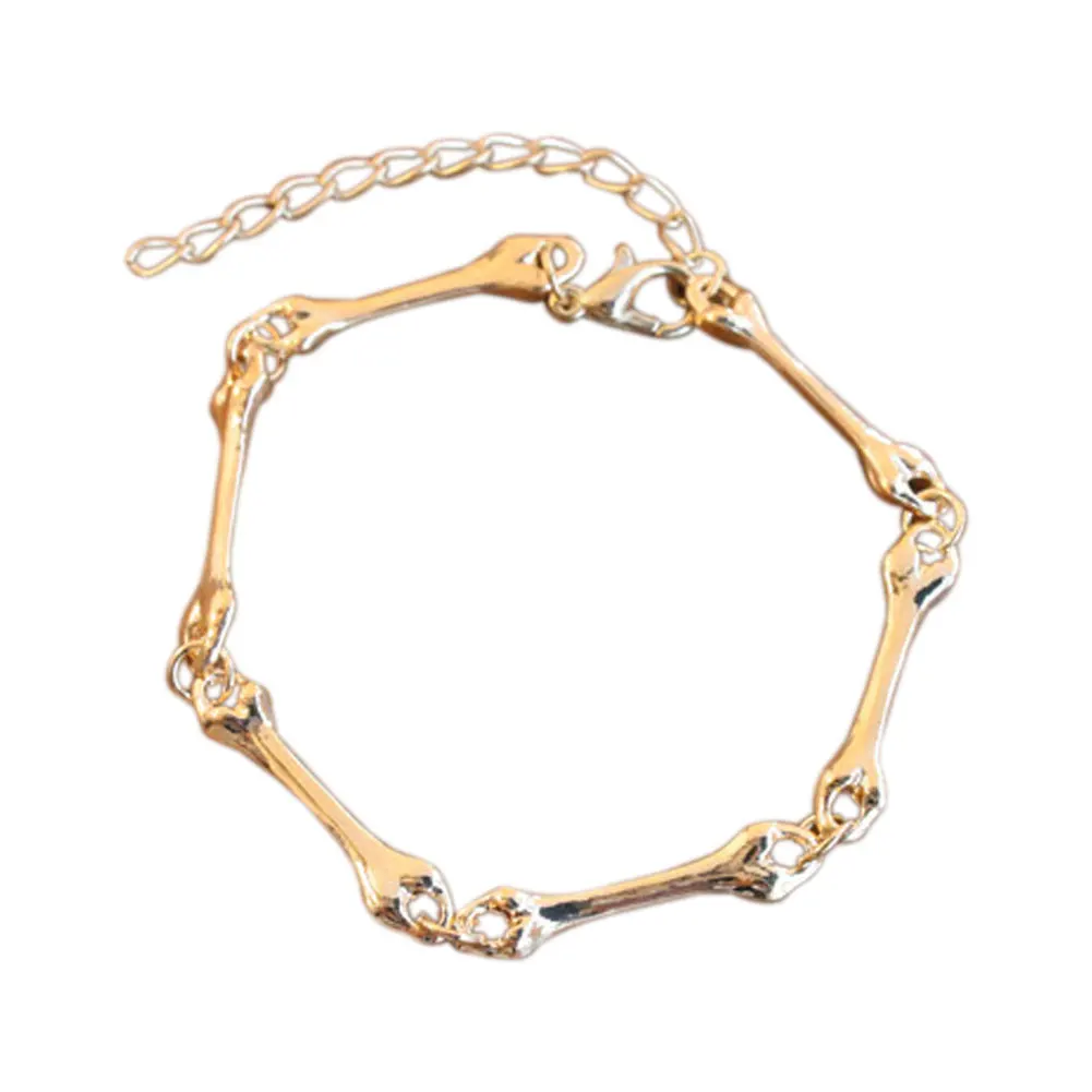 

Fashion Unisex Cool Rock Punk Gothic Metal Bone Chain Bracelet Bangle NOV99