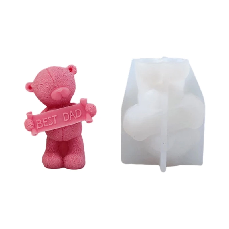 

Slogan Bear Shape Candle Silicone Mold for Candle Hand-made Soap Desk Ornaments