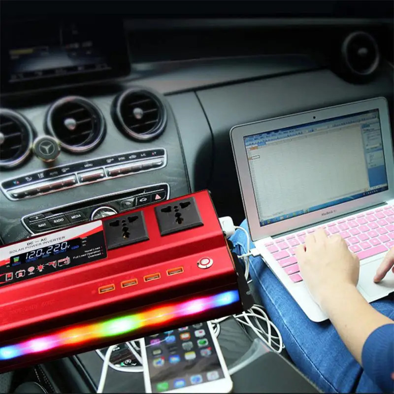 

20000W Portable Car Power Inverter DC 12V 24V To AC 220V Charger Converter Adapter Home Outdoor Travel Multi-function Inverter