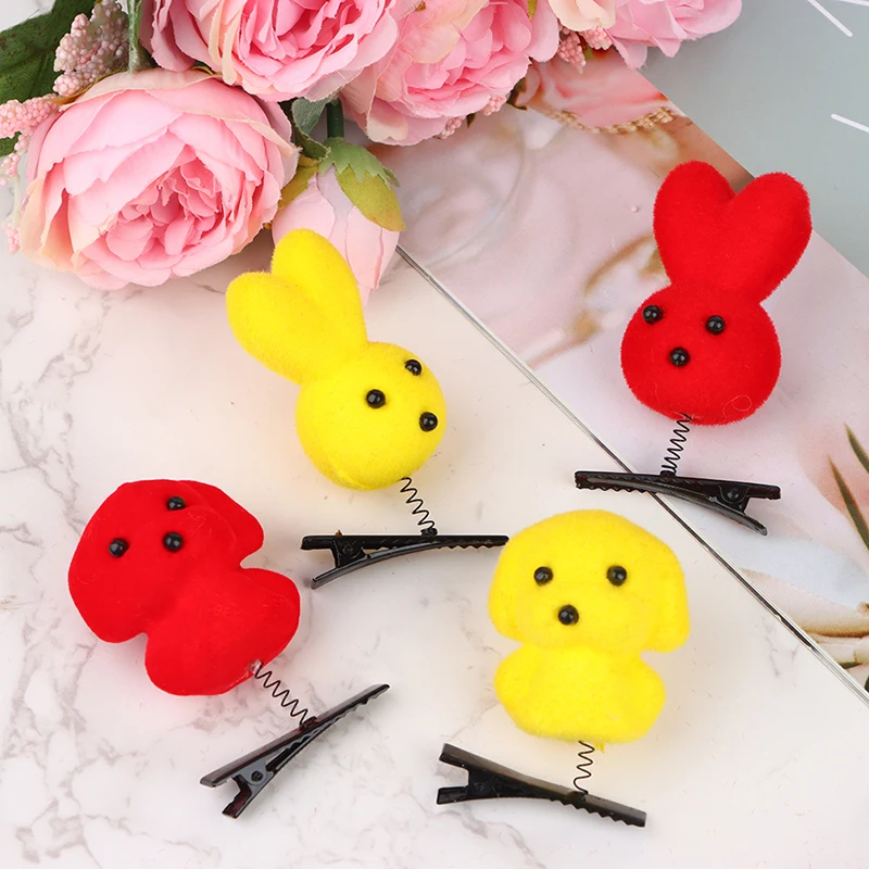

HOT! Cute Plush Chick Hair Clip Headgear Childrens Toy Little Yellow Duck Hairpin Lovely Dog Kids Barrettes Funny Christmas Gift