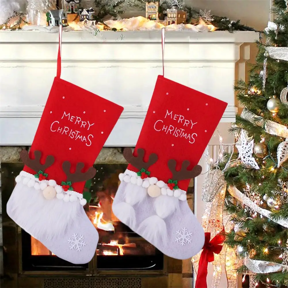 

Christmas Gift Bag Great Non-woven Fabric Elk Faceless Gnome for Party Christmas Stocking Pendant Christmas Sock