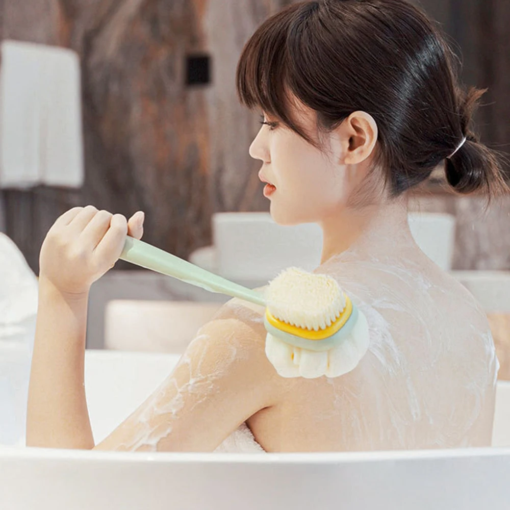 

Shower Brush With Long Handle Double Sided Soft Exfoliating Body Massage Brush Bath Brush Shower Accessories Ladies Men