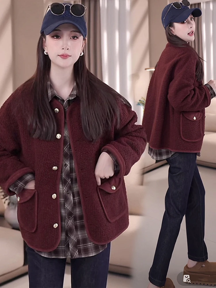 Lamb Wool Outerwear Women Short Autumn New 2024 Korean Sle Loose High-Grade Fur Integrated Graceful Top