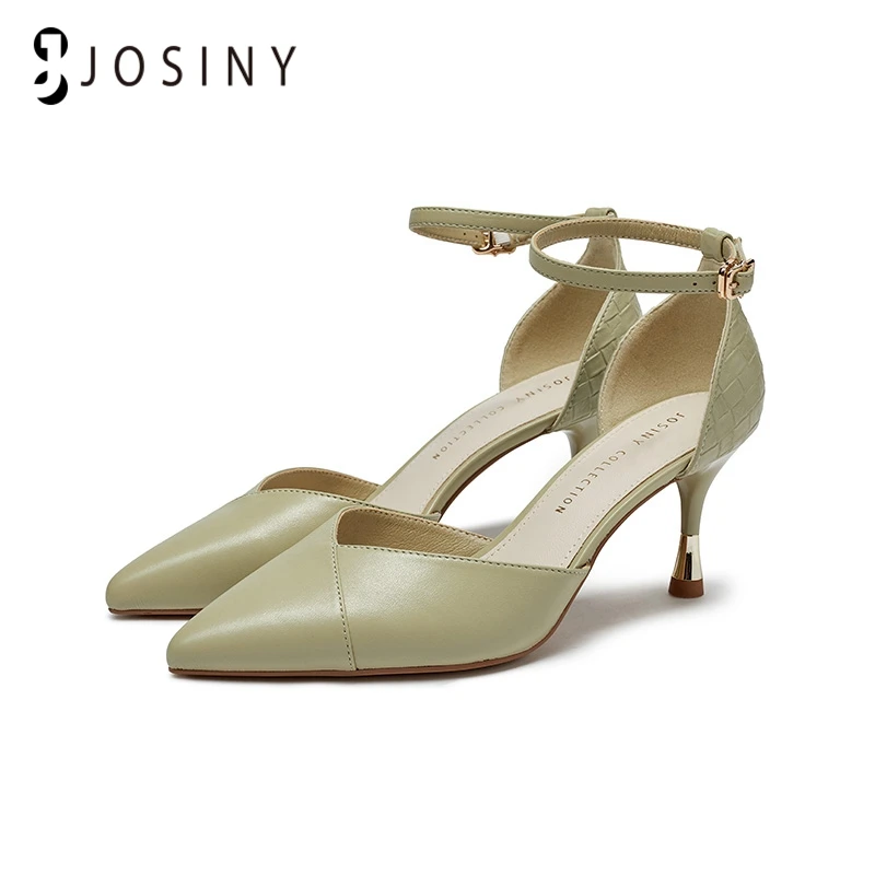 

JOSINY 7 см стильные женские туфли на высоком тонком каблуке обувь для женщин на высоком каблуке ремешок на щиколотке зеленый
