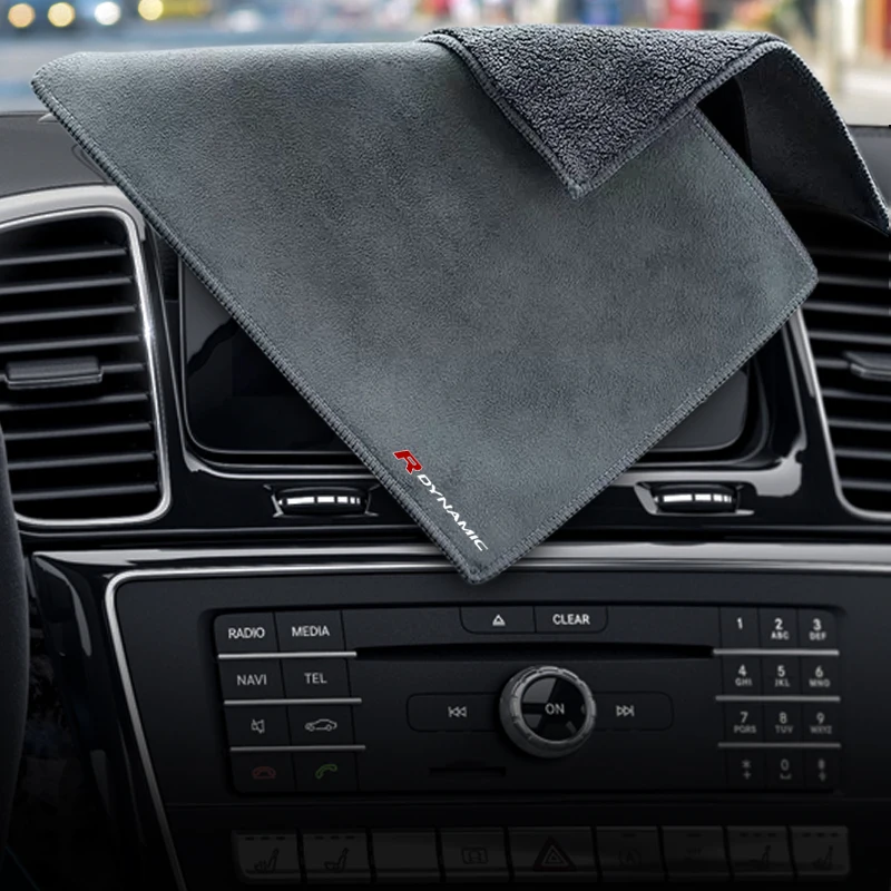 

R-Dynamic Emblem Logo Cleaning Drying Cloth Car Wash Rags Double Layer For Land Rover Range Rover Sport Evoque Jaguar X-Type XJ