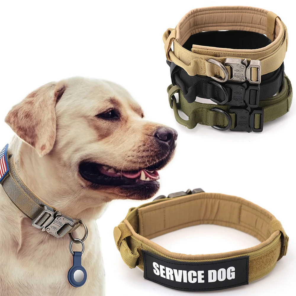 

Adjustable Dog Collar Tactical Pet Training Collar And Leash Set with Control Handle Lead Collar For Small Big Dogs
