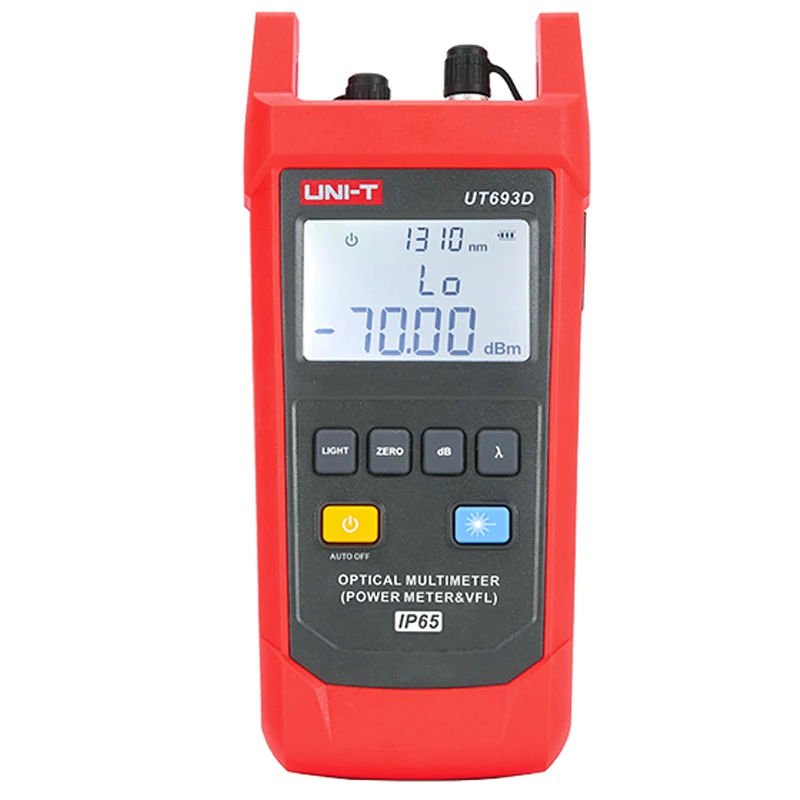 UNI-T Fiber Optical Power Meter -70〜10dBm Fiber Optical Cable Tester Built-in 1Mw Visual Fault Locator 8~10km