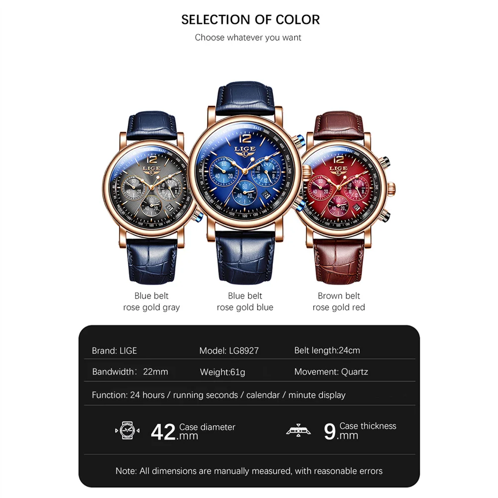 LIGE New Women for Watch Ladies Top Brand Luxury Woman's Watches Leather Waterproof Quartz Wristwatch Female Clocks reloj mujer enlarge