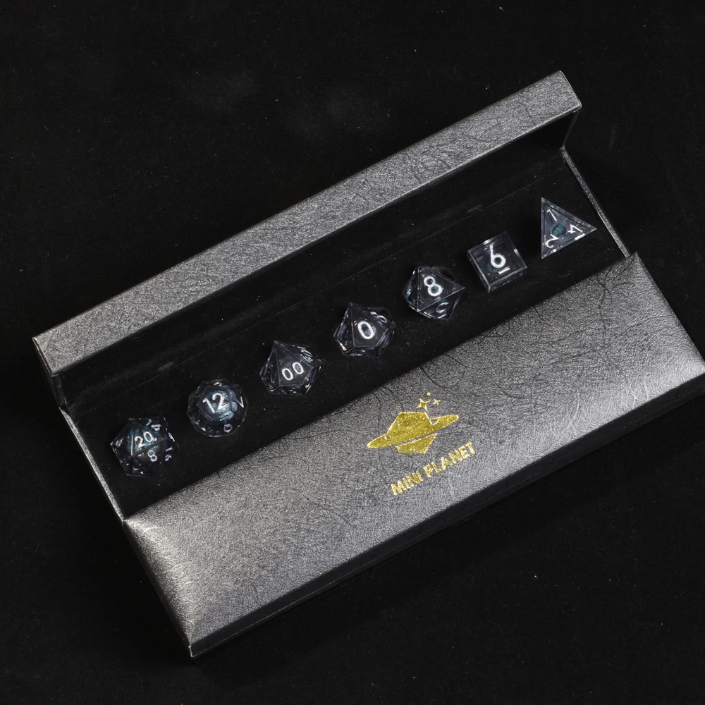 Мини-планета Черный Глаз Дракона набор костей из полимерной смолы цвет черный с