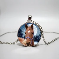 glass necklace horse handmade personality accessories necklace custom glass necklace