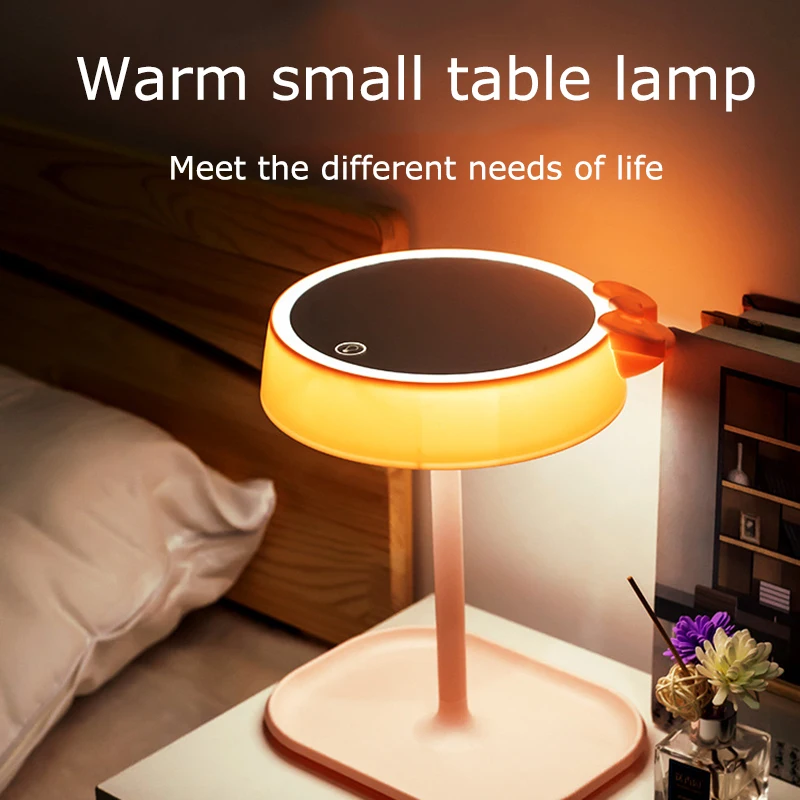 Зеркало для макияжа со светодиодной подсветкой милое розовое круглое зеркало