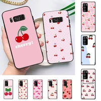 retro cherry letters couples cute phone case for redmi 8 9 9a for samsung j5 j6 note9 for huawei nova3e mate20lite cover