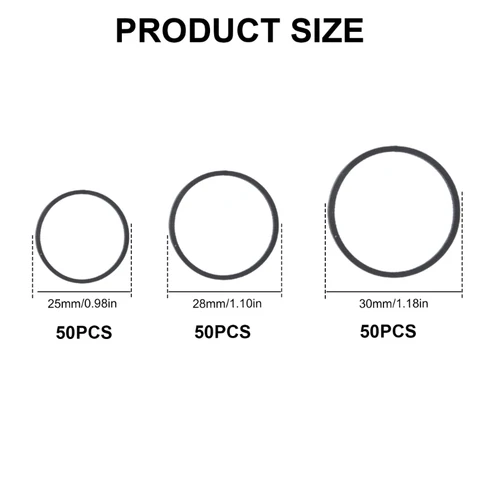 Резиновые приводные ремни 1,2 мм для проигрывателей, кассетных проигрывателей, магнитофон, диаметр 25/28/30 мм, 50 шт.