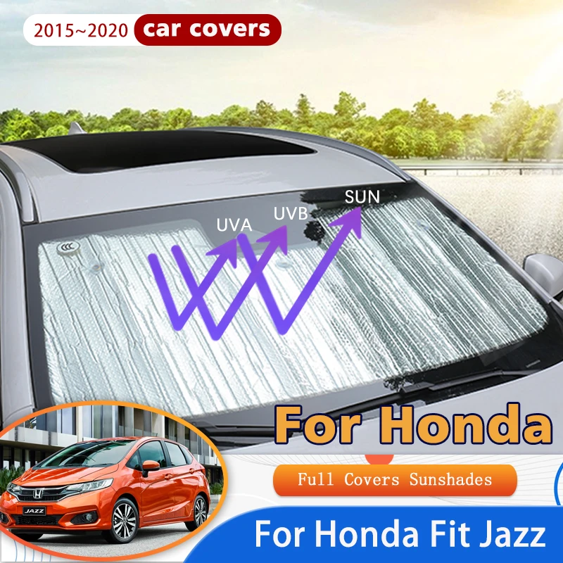 

Car Full Coverage Sunshades For Honda Fit Jazz 2015~2020 2018 GK GH GP Anti-UV Sunscreen Window Sunshade Cover AUTO Accessories