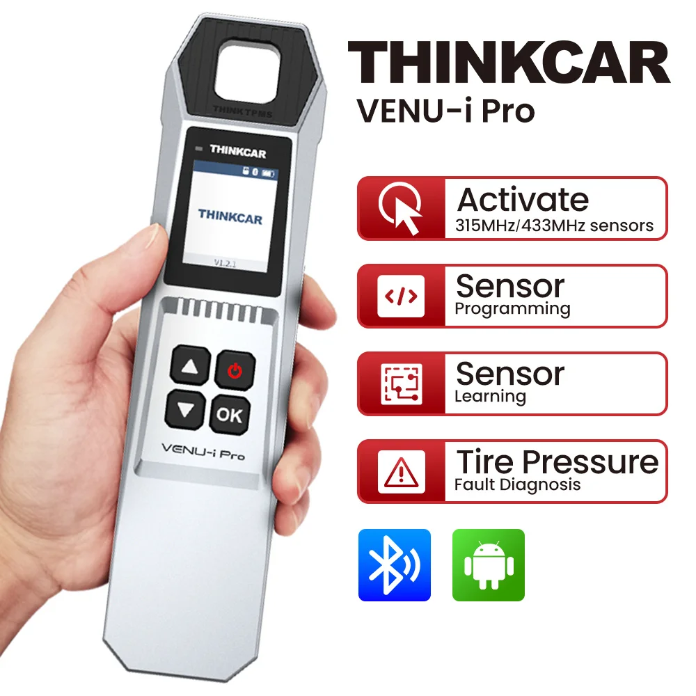 

THINKCAR VENU IPRO Инструмент для проверки давления в шинах 315 МГц/433 МГц TPMS Инструмент для ремонта шин Датчик Активация Диагностический инструмент для 689BT