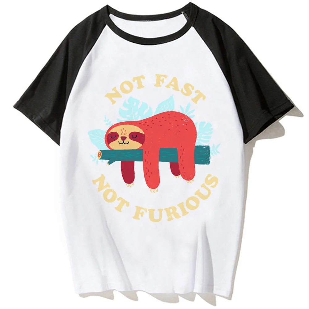

Not Fast Not Furious sloth t-shirts women funny top girl funny clothes
