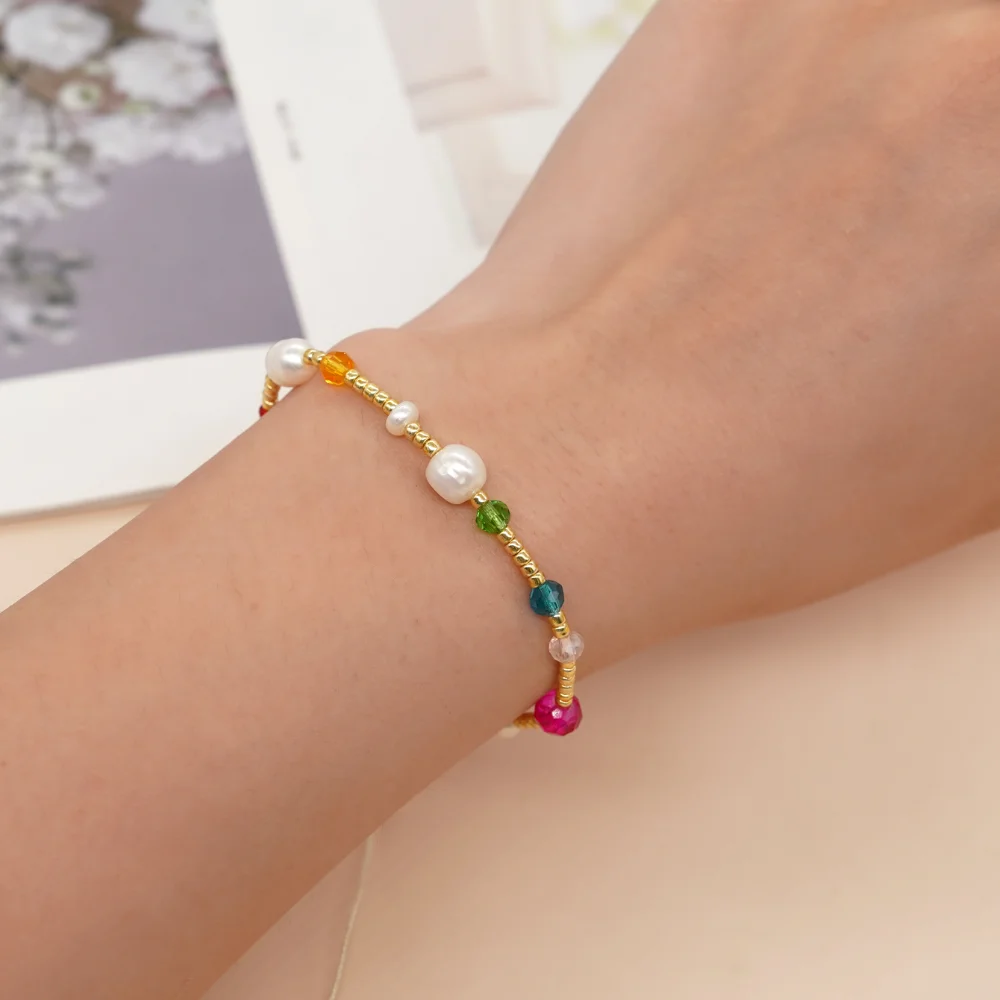 Go2boho красочные Кристальные пресноводные жемчужины регулируемые ювелирные