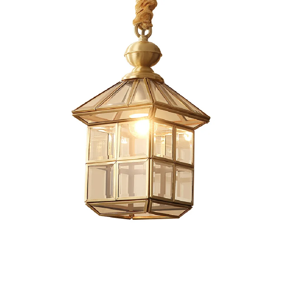 

Классическая Подвесная лампа LukLoy в коридор, медная лампа, подвеска для столовой, лампа