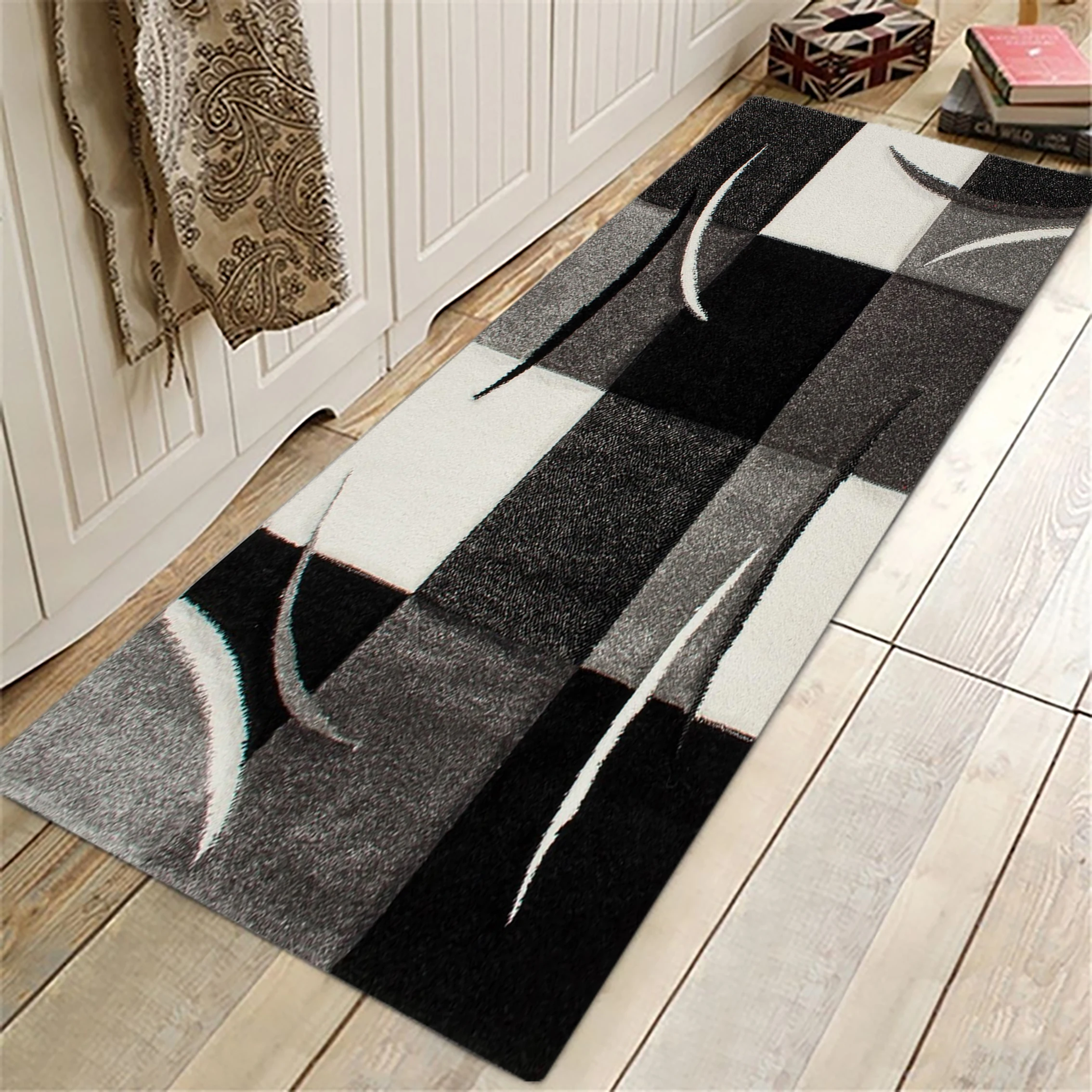 

Современный кухонный Придверный коврик, декоративный ковер для спальни, прикроватный коврик для гостиной, коврик для ванной, противоскольз...