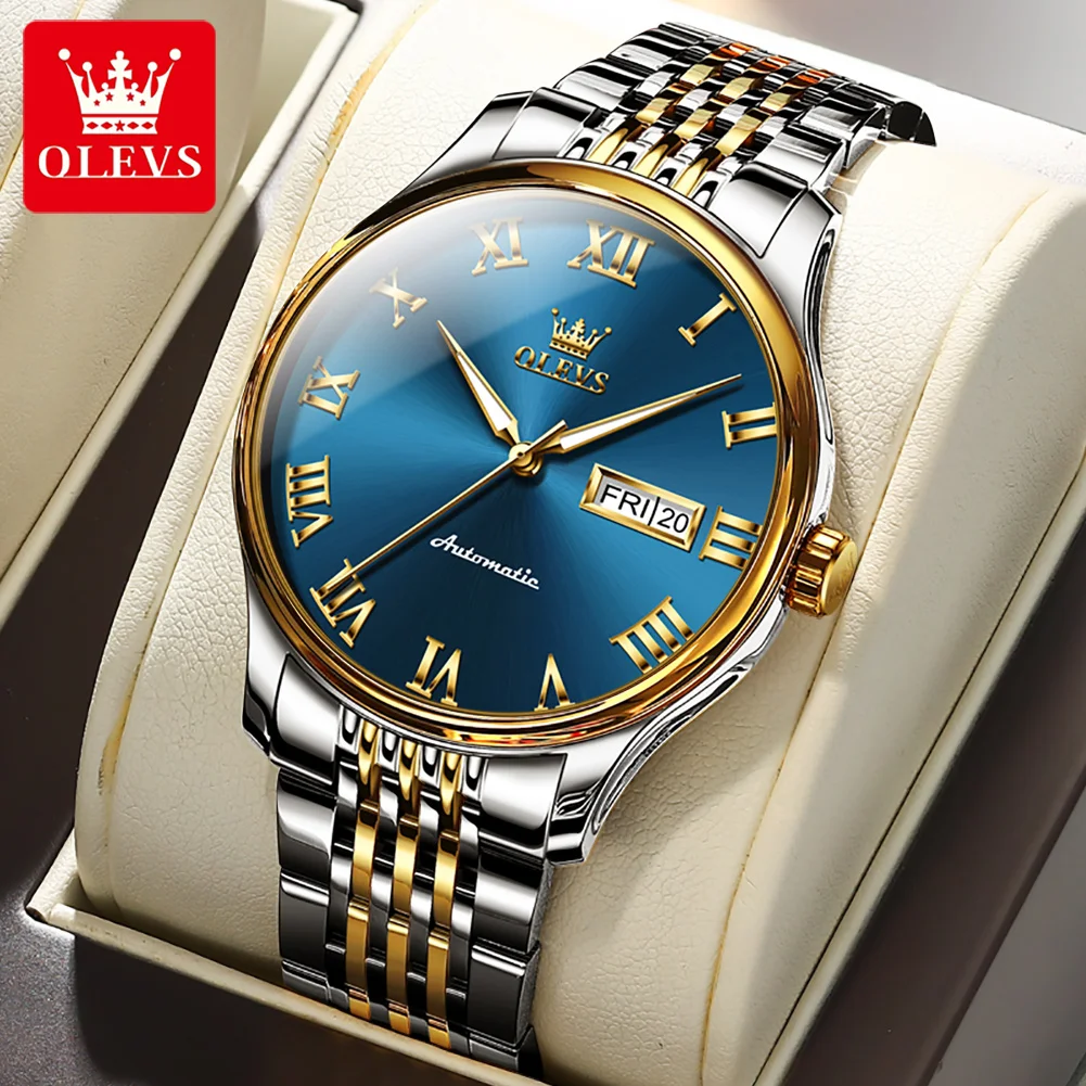 OLEVS 2023 New Mens Watches Top Brand Automatic Mechanical Watch for Men Date Business Male Wristwatch Luxury Relogio Masculino