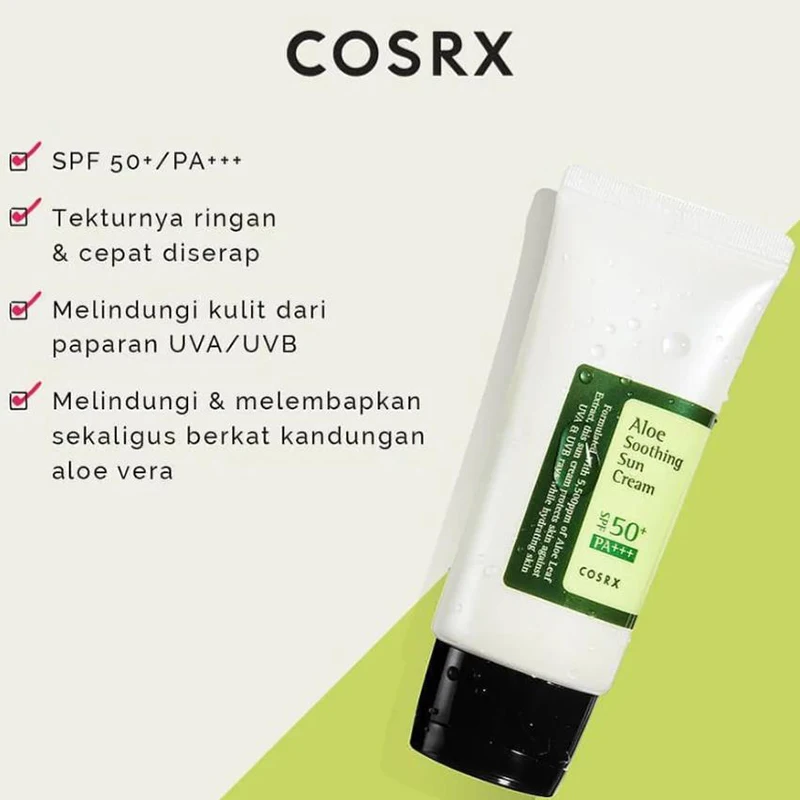 

Cosrx Aloe Soothing Sunscreen SPF50 Anti-UV Isolation Moisturizing Refreshing Lotion No Greasy Acne Sensitive Skin Cream 50ML