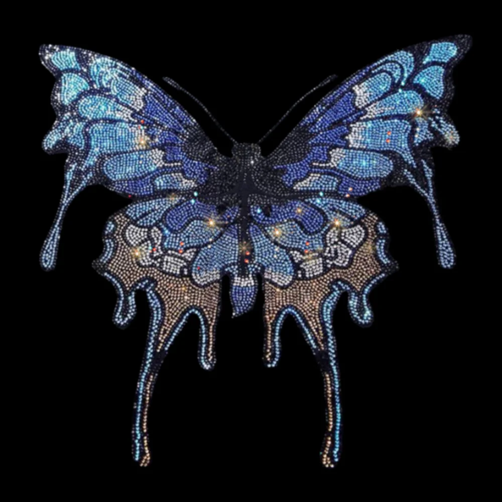 

Large Butterfly Rhinestone Iron-on Patches on Clothes Dresses Decorative Accessories Iron-onTransfers for Clothing Shiny Sticker