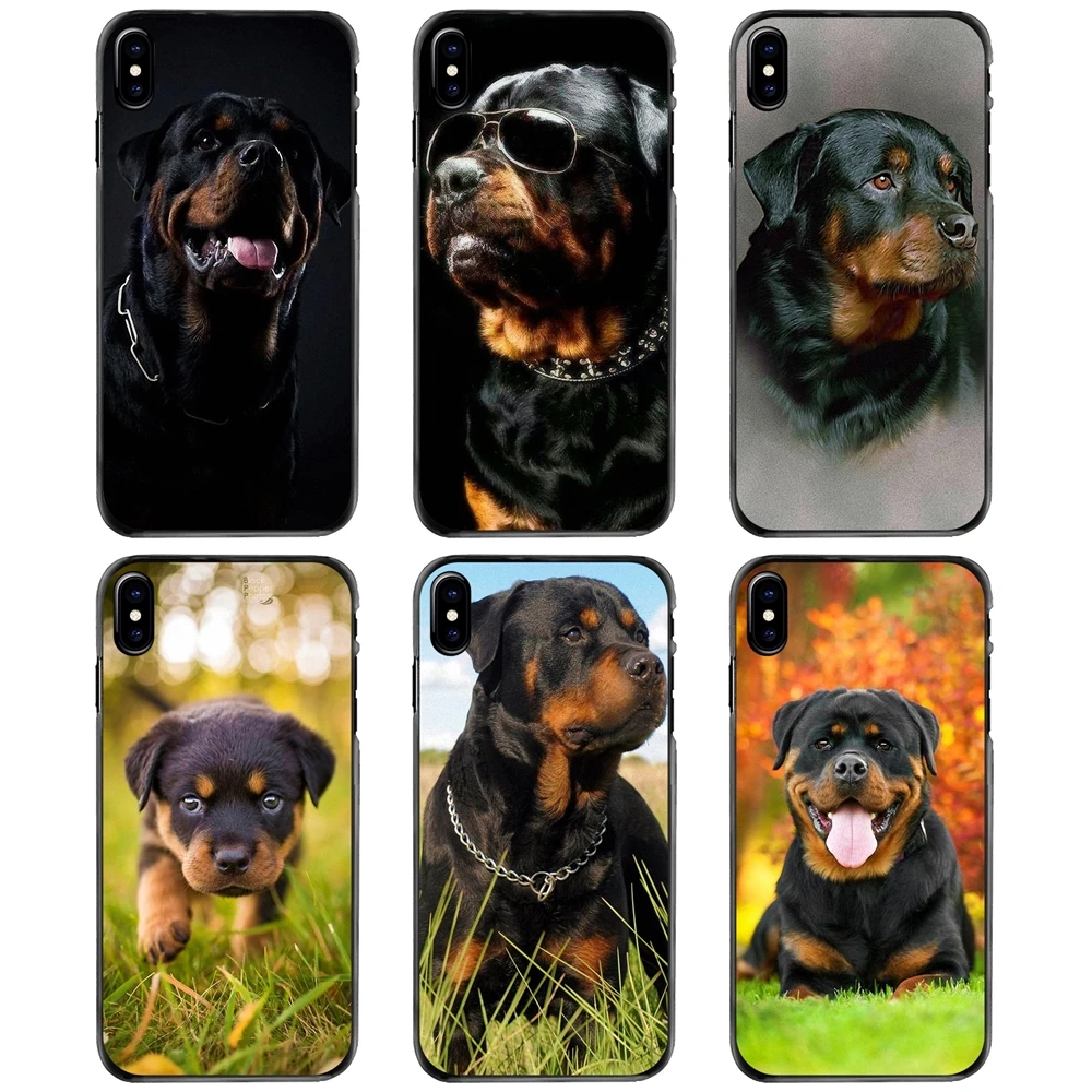 

For Apple iPhone 11 12 13 14 Pro MAX Mini 5 5S SE 6 6S 7 8 Plus 10 X XR XS Hard Phone Cover Case German Rottweiler Puppies Dog