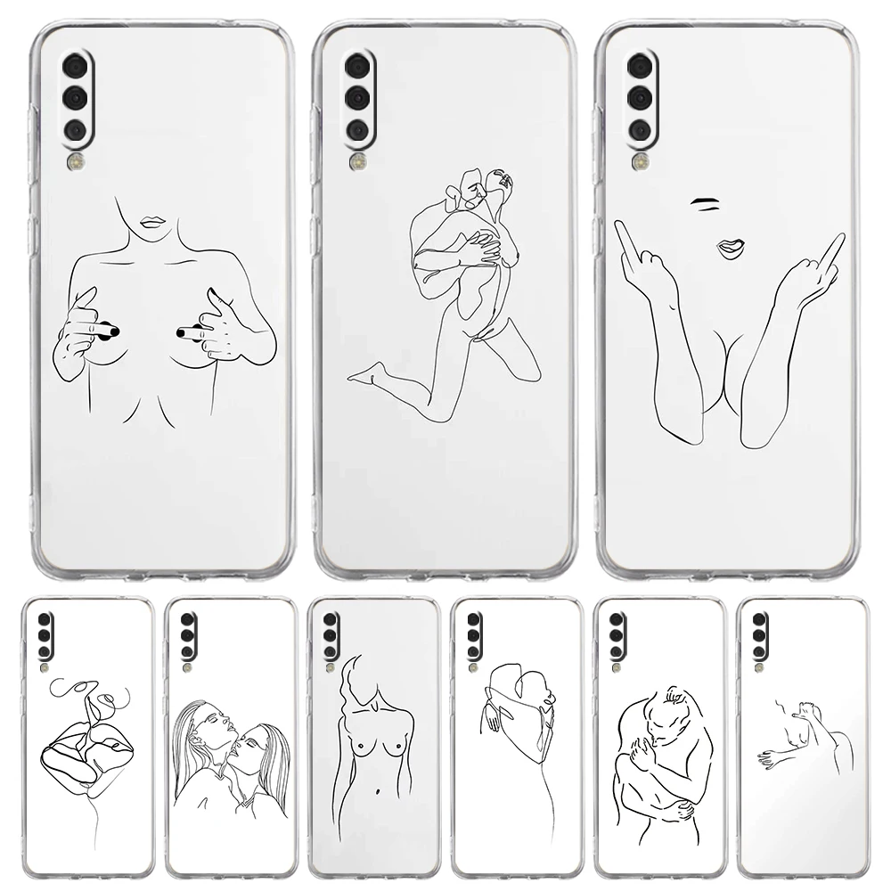 

Kiss More Often Line Drawing Abstract Art Love Phone Case for Samsung Galaxy A12 A22 A10 A20 A30 A40 A50 A52 A02 A03S TPU Shell
