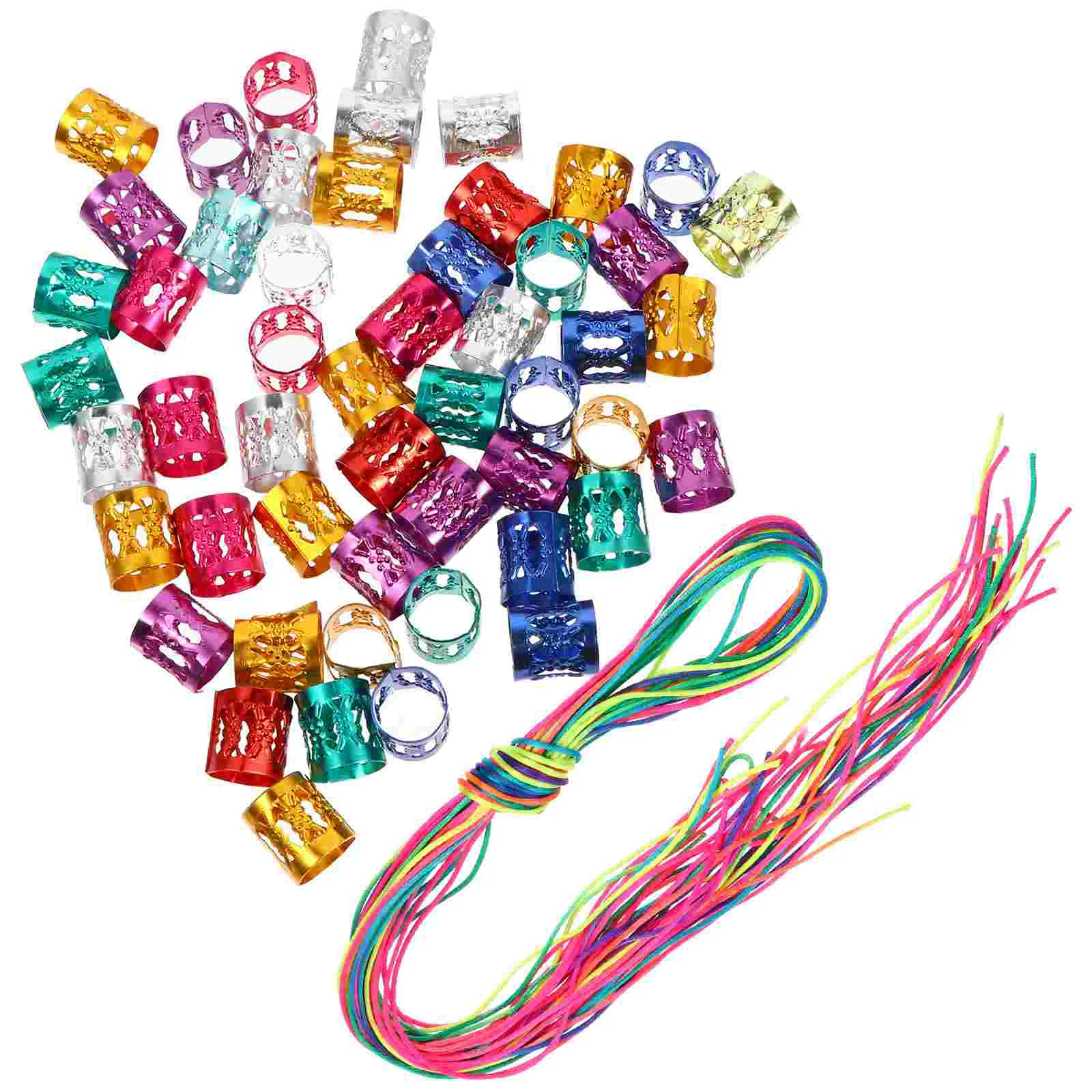 

120pcs Hair Accessory Colorful Metal Hair Cuffs Hair DIY Braiding String