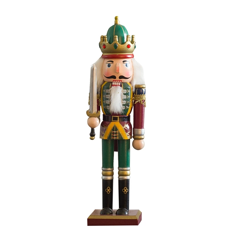 

30Cm Wooden Nutcracker Soldier Figurines Puppet Desktop For Crafts Kids Gifts Christmas Home Decorations