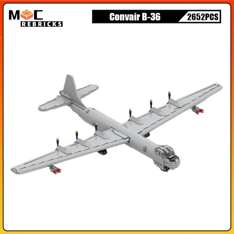 Военная серия WW2 оружие США Convair B-36 вооруженный бомбардировщик MOC сборка