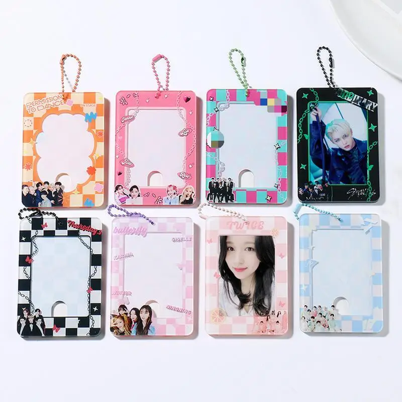 

KPOP New Boys Group stray kids aespa twice Acrylic High Quality Plastic Card Holder Cute Cartoon Credit Card Holder Gifts Felix