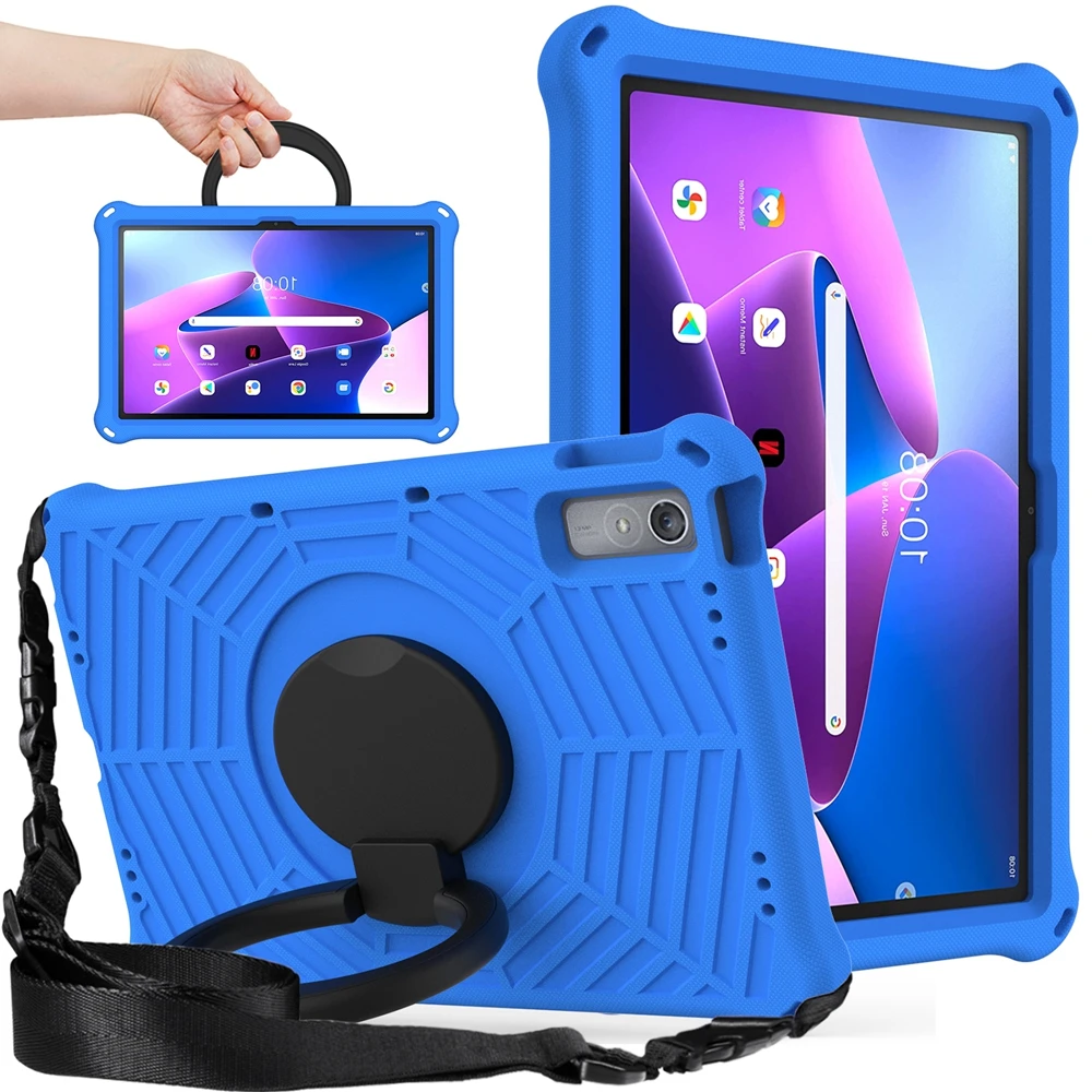 Фото Чехол для Lenovo Tab P11 2-го поколения 2 11,5 дюймов 2022 TB-350FU TB-350XU, детский защитный чехол из EVA с кольцом для переноски, ударопрочный, с плечевым ремнем и подставкой №1