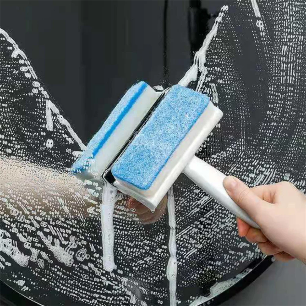 

Bathroom Wall Cleaning Brush Household Wipe Window Tile Double-sided Glass Scraper Mirror Wiper Removable Sponge Brush