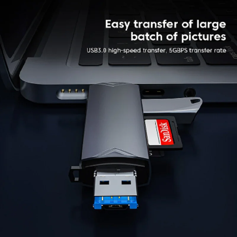 SD Card Reader 6 in 1 USB3.0 to Type C Micro USB Universal OTG Adapter Multifunctional Adapter SD TF High-speed Transmission