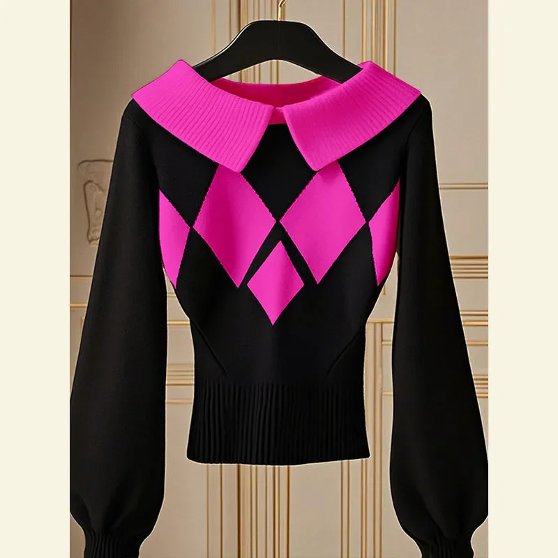 Осень-зима новый шикарный вязаный свитер женская верхняя одежда элитный